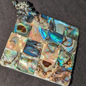 Mother of pearl and abelone pendant